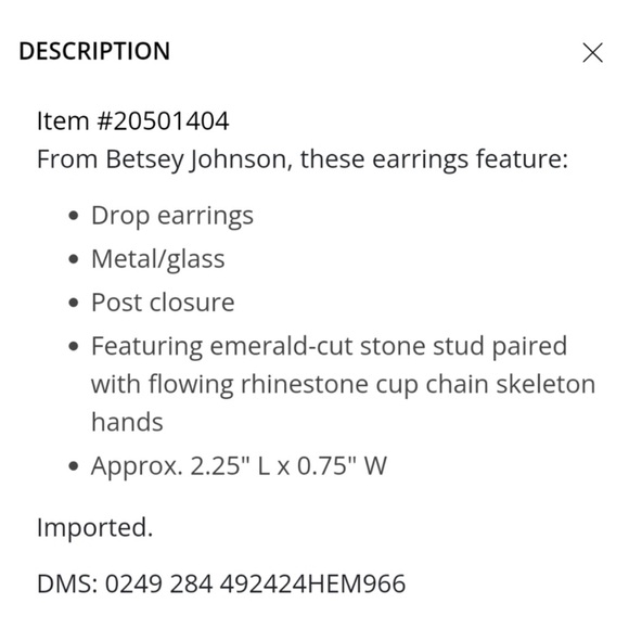 Betsey Johnson RICH WITCH DROP EARRINGS - GREEN - Picture 8 of 8